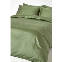 HOMESCAPES Green Organic Cotton Duvet Cover Set Double 400TC 600 Thread Count Equivalent Quilt Cover Bedding Set 2 Pillowcases Included