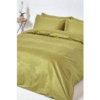 HOMESCAPES 1000 Thread Count Egyptian Cotton Green Duvet Cover Set Double Luxury Quilt Cover Bedding Set 2 Pillowcases Included