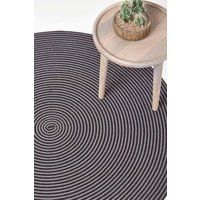 Handwoven Large Cotton Braided Circular Round Rug Grey, Linen