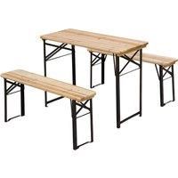 Outsunny Outdoor Picnic Table Portable Folding Camping Patio Beer Table Set