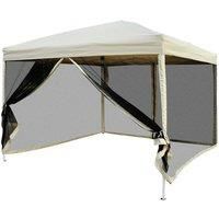 Outsunny 3 x 3m Gazebo Canopy Pop Up Tent Mesh Screen Garden Outdoor Shade Shelter
