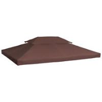 Outsunny 3 x 4 m Gazebo Replacement Canopy  Tent Cover Patio 2 Tier Brown