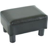 Ottoman Footrest Seat Footstool Chair Luxury Small PU Leather Black Home Office