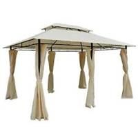 Outsunny 3 x 4m Outdoor 2Tier Steel Frame Gazebo with Curtains Outdoor Backyard