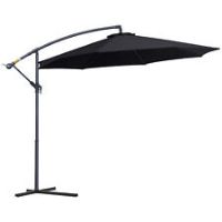 Outsunny 3m Garden Parasol Sun Shade Banana Umbrella Cantilever Black
