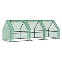 Outsunny Steeple Polytunnel Greenhouse Grow Tent Steel Frame 2.7x0.9x0.9m