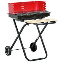 Outsunny Foldable Charcoal Trolley Barbecue BBQ Grill Cooker Smoker W/ Wheels