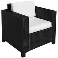 Garden Patio Rattan Wicker Furniture Single Cube Chair Sofa Outdoor Cream White