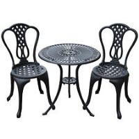 Outsunny Garden Bistro Set Outdoor Table Chairs Aluminium Patio Lawn Furniture