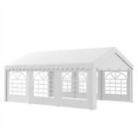 Outsunny 6m Garden Gazebo Portable Carport Shelter w/ Removable Sidewalls&Doors