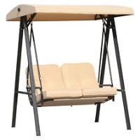 Outsunny 2 Seater Swing Chair Hammock Bench Cushioned Seat Outdoor Beige
