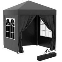 Outsunny 2mx2m Pop Up Gazebo Party Tent Canopy Marquee with Storage Bag Black