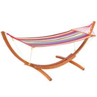 Outsunny Garden Outdoor Patio Wooden Frame Hammock Arc Stand Sun Swing Bed Seat