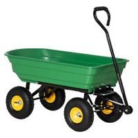 Outsunny 75L Garden Cart Trolley Dump Wheelbarrow Handle Trailer Truck