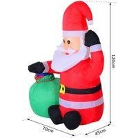 Homcom Inflatable Blow Up Christmas Santa Claus 120Cm Led