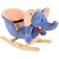 HOMCOM Rocking Horse Ride on Toy Seat Belt Safety Toddler Elephant Music
