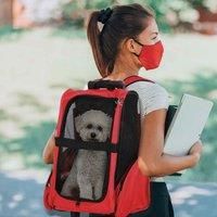 Pet Dog Carrier Puppy Travel Mesh Carrying Backpack Front Portable Shoulder Bag