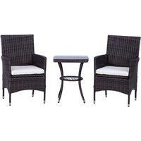 Outsunny Rattan Bistro Set - Brown