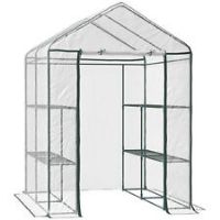 Outsunny Large Walk In Greenhouse Garden Outdoor Compact Steel Frame Plant Grow