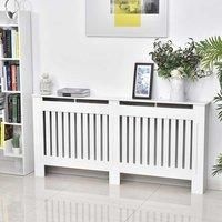 HOMCOM Radiator Cover Painted Slatted MDF Cabinet Lined Grill 172L