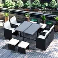 Outsunny 8 Seater Dining Set with Cushions Outsunny  - Size: 72cm H X 109cm W X 109cm D