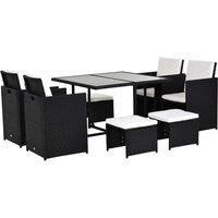 Outsunny 8 Seater Dining Set with Cushions Outsunny  - Size: 72cm H X 109cm W X 109cm D