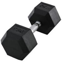 HOMCOM 17.5KG Single Rubber Hex Dumbbell Portable Hand Weights Home Gym