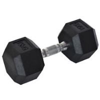 HOMCOM 15KG Single Rubber Hex Dumbbell Portable Hand Weights Home Gym