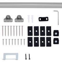 HOMCOM Sliding Barn Door Hardware Kit Track System Gear Set Divider