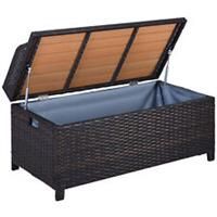 Outsunny Rattan Storage Bench Stool Box Seat Seater Wicker Outdoor Garden Home