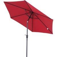 Outsunny Wine Red 9ft Aluminum Sun Shade Pole Patio Umbrella Outdoor Market Caf Yard Gazebo Cover