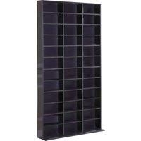 HOMCOM CD / DVD Storage Shelf Storage Unit for 1116 CDs Height-Adjustable Compartments 102 x 24 x 195 cm Black
