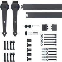 HOMCOM 6ft Sliding Wood Barn Door Track System Kit Hardware Set Stainless Steel