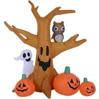 HOMCOM Next Day Delivery Inflatable Pumpkin Decoration Halloween Inflatable Tree