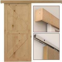 Sliding Barn Door Kit Hardware Track Closet Single Wooden 6.5FT /2000mm