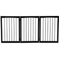 PawHut Folding 3 Panel Pet Gate Wooden Foldable Dog Fence Indoor Free Standing Safety Gate Portable Separation Pet Barrier Guard