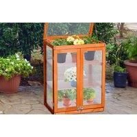 Outsunny 3-tier Wooden Cold Frame Polycarbonate Grow House Garden Greenhouse Outdoor Flower Vegetable Planting Storage Shelves (58L x 44W x 78H (cm))