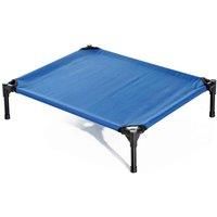 PawHut Elevated Pet Bed Portable Camping Raised Dog Bed w/ Metal Frame Blue (Medium)