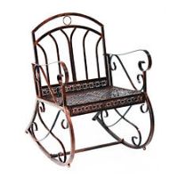 Outsunny Metal 1 Seater Garden Outdoor Rocking Chair Vintage Style Bronze Patio