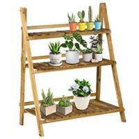 Outsunny Wooden Flower Pot Rack Holder Fold Storage Shelf Stand Vegetable