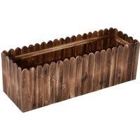Outsunny 172L Garden Flower Raised Bed Pot Wooden Outdoor Large Rectangle Planter Vegetable Box Outdoor Herb Holder Display (120L x 40W x 40H (cm))