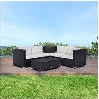 Outsunny 6Pcs Rattan Sofa Set Garden Sectional Garden Wicker Furniture Cushion