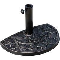 9kg Resin Half Round Parasol Base Umbrella Stand Garden Outdoor Accessories