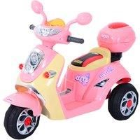 HOMCOM Electric Ride on Toy Car Kids Motorbike Children Battery Tricycle Pink