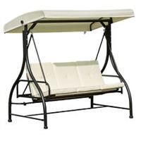 Outsunny 3 Seater Canopy Swing Chair Porch Hammock Bed Garden Rocking Bench