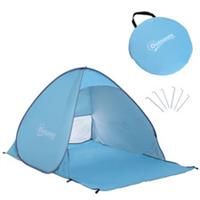 Outsunny Beach Tent Instant Camping Pop up Carry Case Picnic Blue Hiking