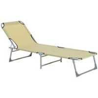 Outsunny Camping Cot Picnic Sun Lounger Portable Folding Chaise Chair Patio