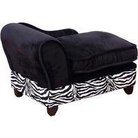 PawHut Pet Sofa Couch Dog Cat Wooden Sponge Sofa Bed Lounge Comfortable Luxury w/Cushion (Black)