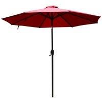 £2.7m Garden Parasol Outdoor Tilt Sun Umbrella Patio 24 LED Light Hand Crank