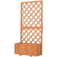 Flower Planter Stand Trellis Shelf Garden Wood Steel Pergola Orange